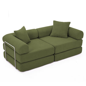 English Elm [new Arrived] Modular Corduroy Sofa Bed Four Sections Convertible Sleeper for Studio Apartments Green W1628P360507