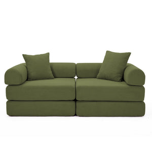 English Elm [new Arrived] Modular Corduroy Sofa Bed Four Sections Convertible Sleeper for Studio Apartments Green W1628P360507