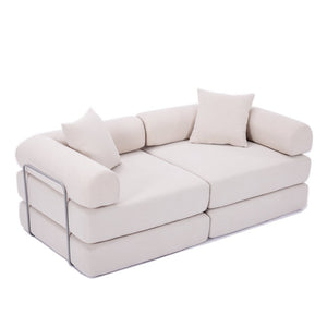 English Elm [new Arrived] Modular Corduroy Sofa Bed Four Sections Convertible Sleeper for Studio Apartments Beige W1628P360509