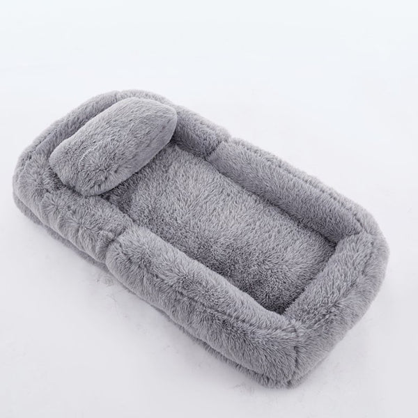 English Elm [new Arrived] Faux Fur Convertible Floor Lounger Plush Gaming Sofa Bed for Living Room Light Gray W1628P387374