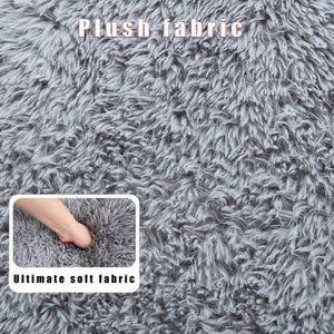 English Elm [new Arrived] Faux Fur Convertible Floor Lounger Plush Gaming Sofa Bed for Living Room Light Gray W1628P387374