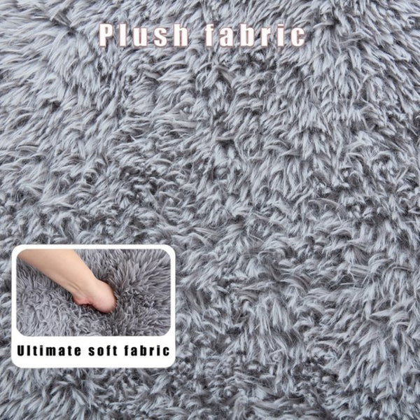 English Elm [new Arrived] Faux Fur Convertible Floor Lounger Plush Gaming Sofa Bed for Living Room Light Gray W1628P387374