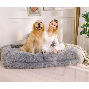 English Elm [new Arrived] Faux Fur Convertible Floor Lounger Plush Gaming Sofa Bed for Living Room Light Gray W1628P387374