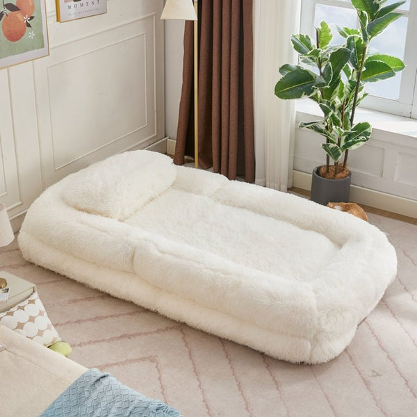English Elm [new Arrived] Faux Fur Convertible Floor Lounger Plush Gaming Sofa Bed for Living Room Beige W1628P387376