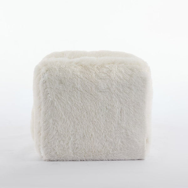 English Elm [new Arrived] Faux Fur Convertible Floor Lounger Plush Gaming Sofa Bed for Living Room Beige W1628P387376