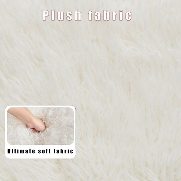 English Elm [new Arrived] Faux Fur Convertible Floor Lounger Plush Gaming Sofa Bed for Living Room Beige W1628P387376
