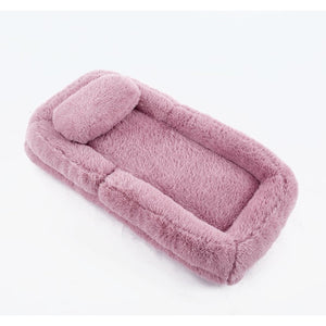 English Elm [new Arrived] Faux Fur Convertible Floor Lounger Plush Gaming Sofa Bed for Living Room Pink W1628P387377