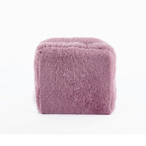 English Elm [new Arrived] Faux Fur Convertible Floor Lounger Plush Gaming Sofa Bed for Living Room Pink W1628P387377