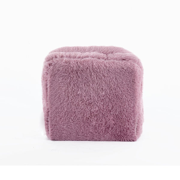 English Elm [new Arrived] Faux Fur Convertible Floor Lounger Plush Gaming Sofa Bed for Living Room Pink W1628P387377