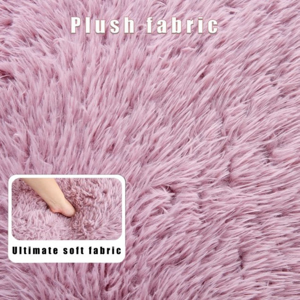 English Elm [new Arrived] Faux Fur Convertible Floor Lounger Plush Gaming Sofa Bed for Living Room Pink W1628P387377