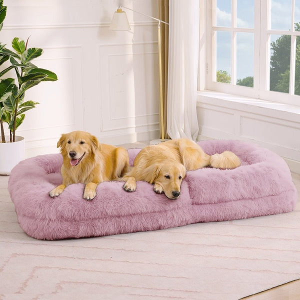 English Elm [new Arrived] Faux Fur Convertible Floor Lounger Plush Gaming Sofa Bed for Living Room Pink W1628P387377