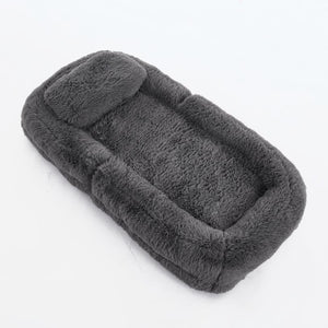 English Elm [new Arrived] Faux Fur Convertible Floor Lounger Plush Gaming Sofa Bed for Living Room Dark Gray W1628P387378
