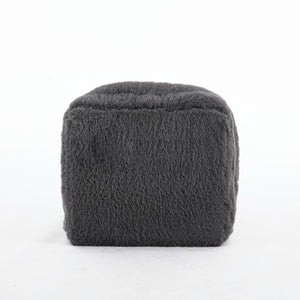 English Elm [new Arrived] Faux Fur Convertible Floor Lounger Plush Gaming Sofa Bed for Living Room Dark Gray W1628P387378