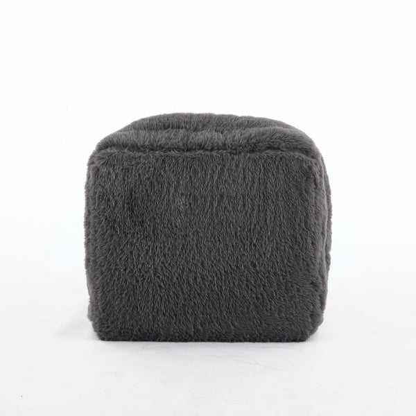 English Elm [new Arrived] Faux Fur Convertible Floor Lounger Plush Gaming Sofa Bed for Living Room Dark Gray W1628P387378