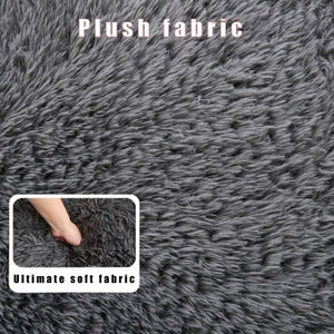 English Elm [new Arrived] Faux Fur Convertible Floor Lounger Plush Gaming Sofa Bed for Living Room Dark Gray W1628P387378