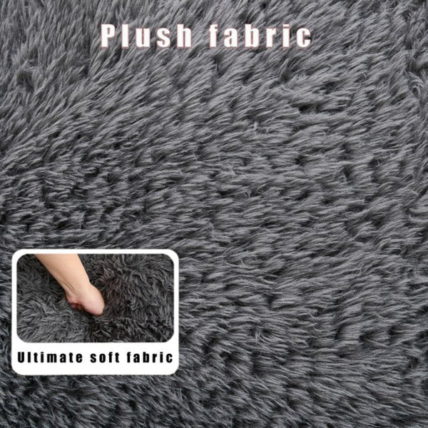 English Elm [new Arrived] Faux Fur Convertible Floor Lounger Plush Gaming Sofa Bed for Living Room Dark Gray W1628P387378