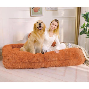 English Elm [new Arrived] Faux Fur Convertible Floor Lounger Plush Gaming Sofa Bed for Living Room Orange W1628P387379
