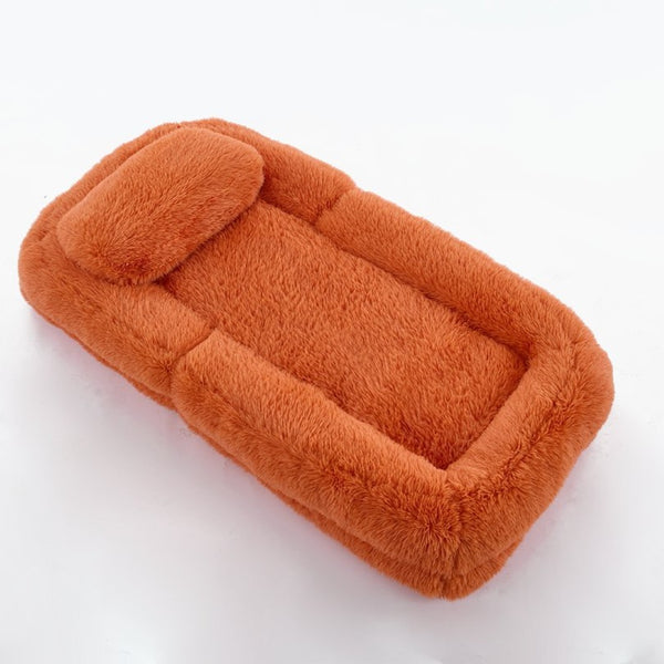 English Elm [new Arrived] Faux Fur Convertible Floor Lounger Plush Gaming Sofa Bed for Living Room Orange W1628P387379