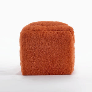 English Elm [new Arrived] Faux Fur Convertible Floor Lounger Plush Gaming Sofa Bed for Living Room Orange W1628P387379