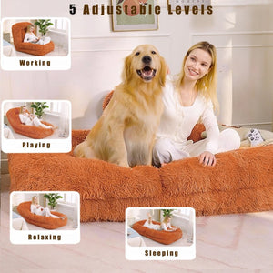 English Elm [new Arrived] Faux Fur Convertible Floor Lounger Plush Gaming Sofa Bed for Living Room Orange W1628P387379