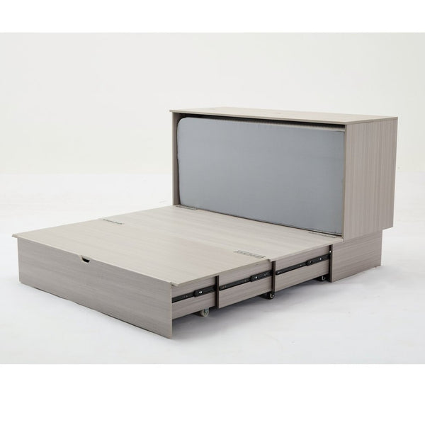 English Elm New Queen Murphy Cabinet Bed with Folding Mattress Oversized Drawer and USB Charging W1628S00011