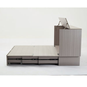 English Elm New Queen Murphy Cabinet Bed with Folding Mattress Oversized Drawer and USB Charging W1628S00011