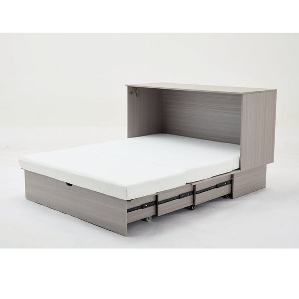 English Elm New Queen Murphy Cabinet Bed with Folding Mattress Oversized Drawer and USB Charging W1628S00011