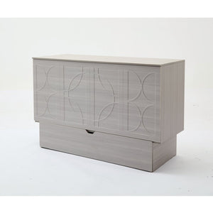English Elm New Queen Murphy Cabinet Bed with Folding Mattress Oversized Drawer and USB Charging W1628S00011