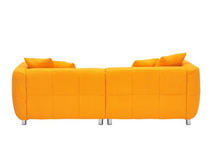 English Elm 89 Inch Three Seat Sofa Solid Wood Frame Metal Legs Pocket Spring Living Room Couch Yellow - A W1658P328945