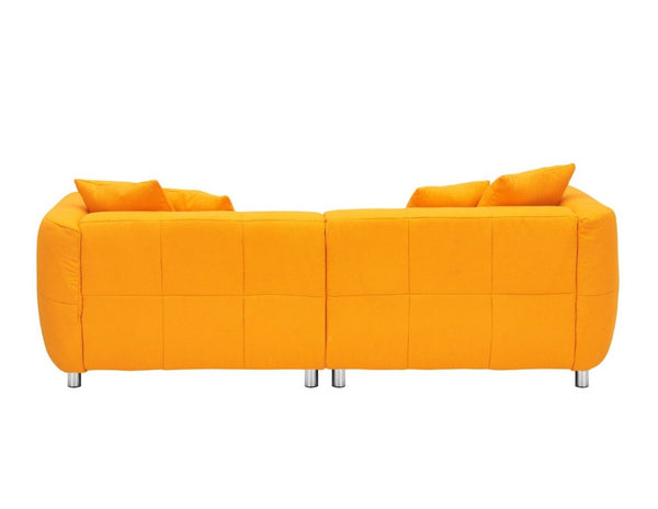English Elm 89 Inch Three Seat Sofa Solid Wood Frame Metal Legs Pocket Spring Living Room Couch Yellow - A W1658P328945