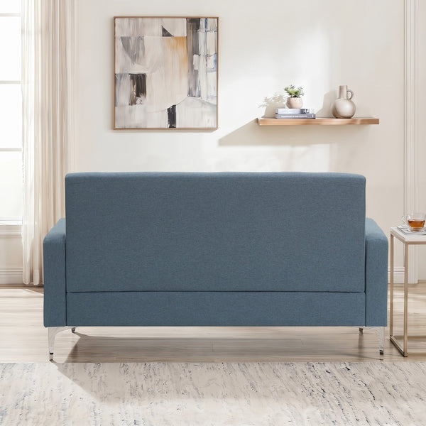 English Elm 57 Inch Velvet Loveseat with Hidden Storage Compartment for Compact Living Spaces Gray W1658P504485