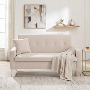 English Elm 57 Inch Velvet Loveseat with Hidden Storage Compartment for Compact Living Spaces W1658P504490