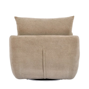 English Elm Rotatable Sherpa Fleece Swivel Chair with Built-In LED Ambient Strip for Gaming Rooms Camel W1658P513085