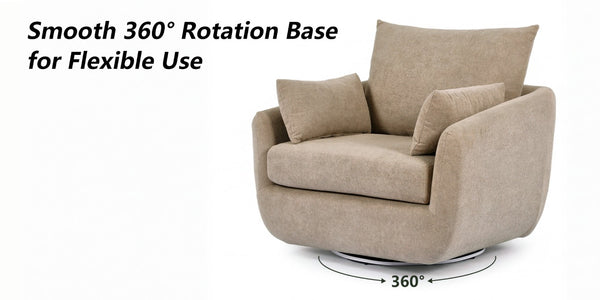 English Elm Rotatable Sherpa Fleece Swivel Chair with Built-In LED Ambient Strip for Gaming Rooms Camel W1658P513085