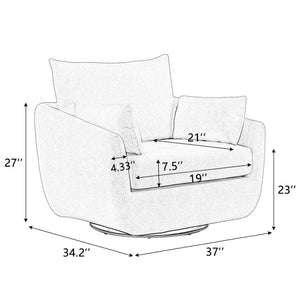 English Elm Rotatable Sherpa Fleece Swivel Chair with Built-In LED Ambient Strip for Gaming Rooms Pink W1658P513125