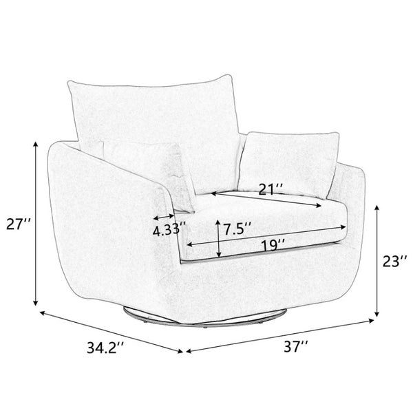 English Elm Rotatable Sherpa Fleece Swivel Chair with Built-In LED Ambient Strip for Gaming Rooms Pink W1658P513125