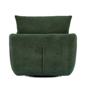 English Elm Rotatable Sherpa Fleece Swivel Chair with Built-In LED Ambient Strip for Gaming Rooms Green W1658P513156