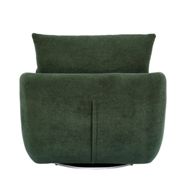 English Elm Rotatable Sherpa Fleece Swivel Chair with Built-In LED Ambient Strip for Gaming Rooms Green W1658P513156