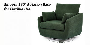 English Elm Rotatable Sherpa Fleece Swivel Chair with Built-In LED Ambient Strip for Gaming Rooms Green W1658P513156