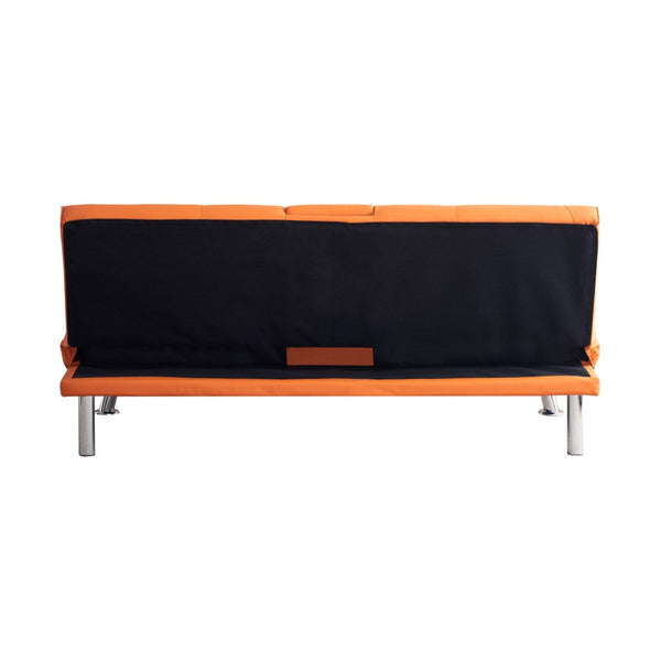 English Elm 67-inch Pu Leather Convertible Sleeper Sofa with Built-in Coffee Table for Studio Spaces W1658P520297