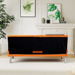 English Elm 67-inch Pu Leather Convertible Sleeper Sofa with Built-in Coffee Table for Studio Spaces W1658P520297