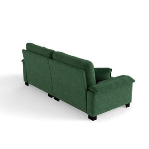 English Elm Modern Pleated Chenille Three Seat Sofa with Spring Support and Dense Foam Cushions Green W1658S00178