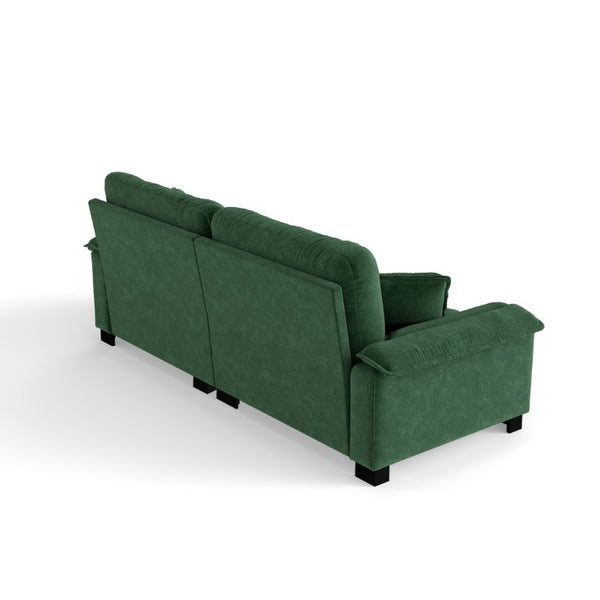 English Elm Modern Pleated Chenille Three Seat Sofa with Spring Support and Dense Foam Cushions Green W1658S00178