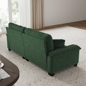 English Elm Modern Pleated Chenille Three Seat Sofa with Spring Support and Dense Foam Cushions Green W1658S00178