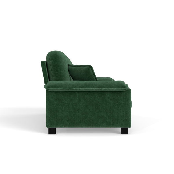 English Elm Modern Pleated Chenille Three Seat Sofa with Spring Support and Dense Foam Cushions Green W1658S00178