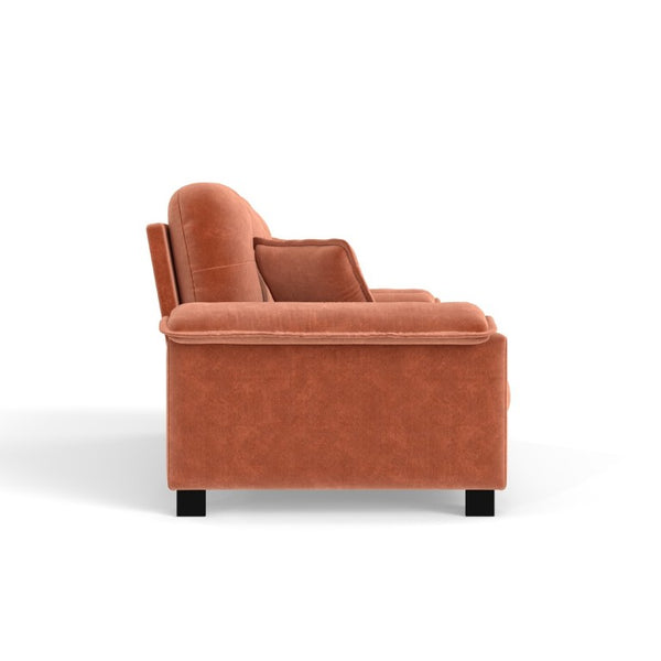 English Elm Modern Pleated Chenille Three Seat Sofa with Spring Support and Dense Foam Cushions Orange W1658S00179