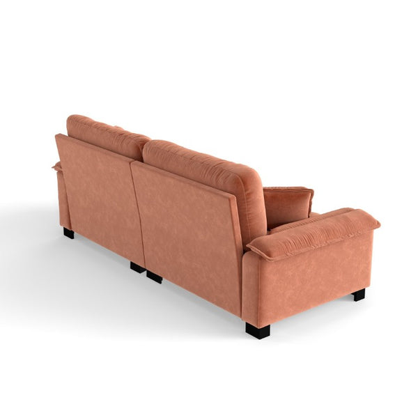 English Elm Modern Pleated Chenille Three Seat Sofa with Spring Support and Dense Foam Cushions Orange W1658S00179