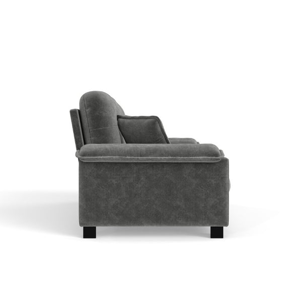 English Elm Modern Pleated Chenille Three Seat Sofa with Spring Support and Dense Foam Cushions Gray W1658S00180