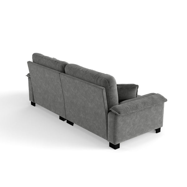 English Elm Modern Pleated Chenille Three Seat Sofa with Spring Support and Dense Foam Cushions Gray W1658S00180