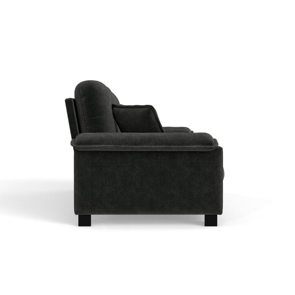 English Elm Modern Pleated Chenille Three Seat Sofa with Spring Support and Dense Foam Cushions Black W1658S00181
